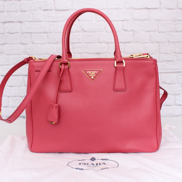 Prada Galliera Pink Saffiano Crossbody Leather Strap Satchel LV Purse A4766 - Picture 1 of 10
